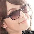 【Gautier】法式香奈優雅˙菱格紋太陽眼鏡-玳瑁黑灰