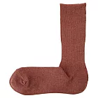 [MUJI 無印良品]男祕魯棉混螺紋直角襪棕色