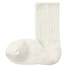 [MUJI 無印良品]女棉絲螺紋直角短襪柔白