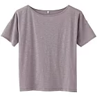 [MUJI 無印良品]女有機多層次短版T恤S紫色