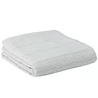 [MUJI 無印良品]棉變化織細橫紋薄被/D/米色×藍色/雙人