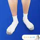 sunair 第三代健康除臭襪 標準型運動襪1/2筒 (白+淺灰)