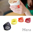 【Hera】赫拉 韓國飾品螢光糖果色螺旋烤漆戒指(四色任選)螢光黃