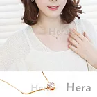 【Hera】赫拉 韓國飾品單顆水鑽短項鍊/鎖骨鍊(玫瑰金)