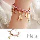 【Hera】赫拉 韓國飾品皮質編織垂墬鐵塔愛心手鍊(三色任選)甜美粉