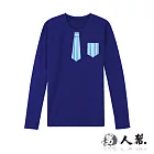 【男人幫 Man』s Shop】T5555＊高磅數【海軍風條紋領帶口袋拼接設計長袖T恤】寶藍色 S號