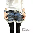【Hera】赫拉 暖暖顯瘦毛毛短褲/牛仔褲(藍色)Ｓ號