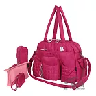 【B+B】時尚輕柔超大容量媽媽包 旅行包-桃紅桃紅