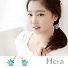 【Hera】赫拉 韓國皇冠雪花冰淇淋彩色鋯石耳釘/耳環(單邊單個~六色任選)雪花藍