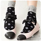 【靴下部屋】韓國製˙薔薇花之舞棉質短襪-黑底色