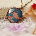 A+ accessories 童話之森-復古系森女zakka風手繪插畫長版鍊 (可愛小鹿)