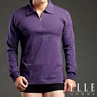 ELLE HOMME 男POLO長袖衫-氣質紳士風 (紫色)_M