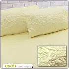 【EYAH宜雅】絲緞面立體花紋100%防水枕頭保潔墊(2入)-香檳金