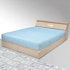 《Homelike》席歐5尺床組+獨立筒床墊-雙人-白橡木紋