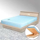 《Homelike》席歐5尺掀床組+獨立筒床墊-雙人-白橡木紋