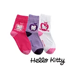 Hello Kitty凱蒂貓-小蘋果棉質童襪3入(15-18cm)