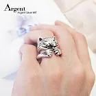 【ARGENT銀飾】「開心貓」+「貓爪戒」純銀戒指(染黑款)(兩款各一隻)紋路染黑款