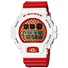 G-SHOCK 演繹街頭的重金搖滾秀時尚潮流運動腕錶-紅+白-DW-6900SC-7