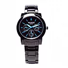VOGUE 熱門音樂時尚都會優質三眼腕錶-藍-9V0134DB