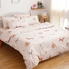 eyah【寵物家族】100%純棉雙人床包枕套三件組