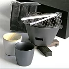 [LO LO]京都炭烤爐(小)+茶杯2入/日本製造-鐵黑