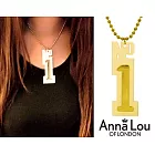 【Anna Lou OF LONDON】倫敦品牌 NO. 1 白金立體幸運數字項鍊