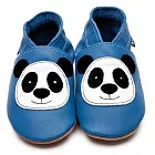 英國製Inch Blue，真皮手工學步鞋禮盒，Panda-Blue(6~12M)