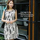 EOWYN。甜美復古亂紋提花修身無袖連衣裙(現+預)花色S