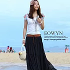 EOWYN。度假大擺雪紡半身長裙兩穿抹胸長裙(現+預)黑色