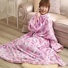 【Hello Kitty-普普.粉】台灣精製搖粒刷毛懶人袖毯
