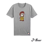 【男人幫Man』s Shop】JJ012＊MIT 台灣製造 J-Bear新品牌【手繪熊麥當勞鬼娃怡吉短袖圓領T恤】灰色 兒童8號