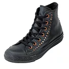 【UH】CONVERSE - 鉚釘黑色高筒皮革鞋(男款) -8黑色