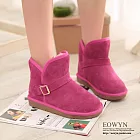 EOWYN．韓系復古時尚麂皮釦環圓頭雪靴(現貨)35粉色35
