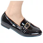 ezwalking{韓國女鞋}亮皮側扣皮鞋/2色黑、白