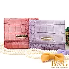 【B＆G】義大利皮革名媛奢華風短夾(熱情紅)