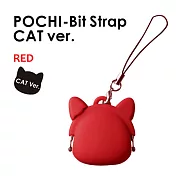 POCHI 迷你貓耳扣耳機塞吊飾/ 紅