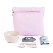 Miniware 天然寶貝碗 旅行餐具组櫻花粉／牛奶麥片