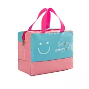 大容量乾濕分離收納包藍色笑臉