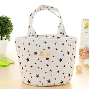 輕便外出提袋／保冷保溫棉麻便當袋－星星