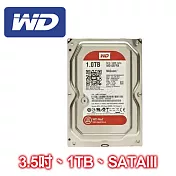 WD 威騰 Red 1TB 3.5吋SATAIII 硬碟(WD10EFRX)