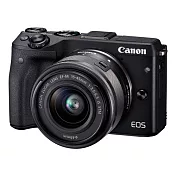 Canon EOS M3 15-45mm KIT 單鏡組(公司貨)-大吹球清潔組+拭淨筆-黑色