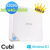 msi微星 Cubi-090TW Celeron 3205U WIN8.1 迷你電腦