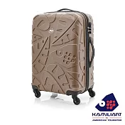 Kamiliant卡米龍 28吋Pinnado立體羽毛圖騰防刮四輪硬殼TSA行李箱(咖啡金)