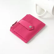 【Solomon 原創設計皮件】金魚火花卡夾拉鍊零錢包桃紅