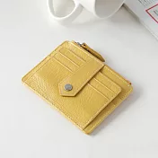 【Solomon 原創設計皮件】金魚火花卡夾拉鍊零錢包芥末黃