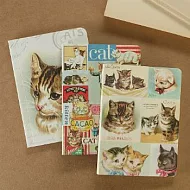 Cavallini_迷你筆記本組(Vintage Cats)(3本入)