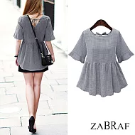 【BR】顯瘦露背格子公主洋裝(XL-3XL可選)2XL淺灰色