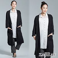 【BR】翻領條紋七分袖系帶襯衫連衣裙-共2色(M-2XL可選)M白色