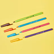 Monami-馬卡龍六角彩桿原子筆四入組-0.7mm-黑色筆芯