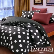 【Famttini-時尚風潮-黑】雙人精梳棉六件式被套床包組